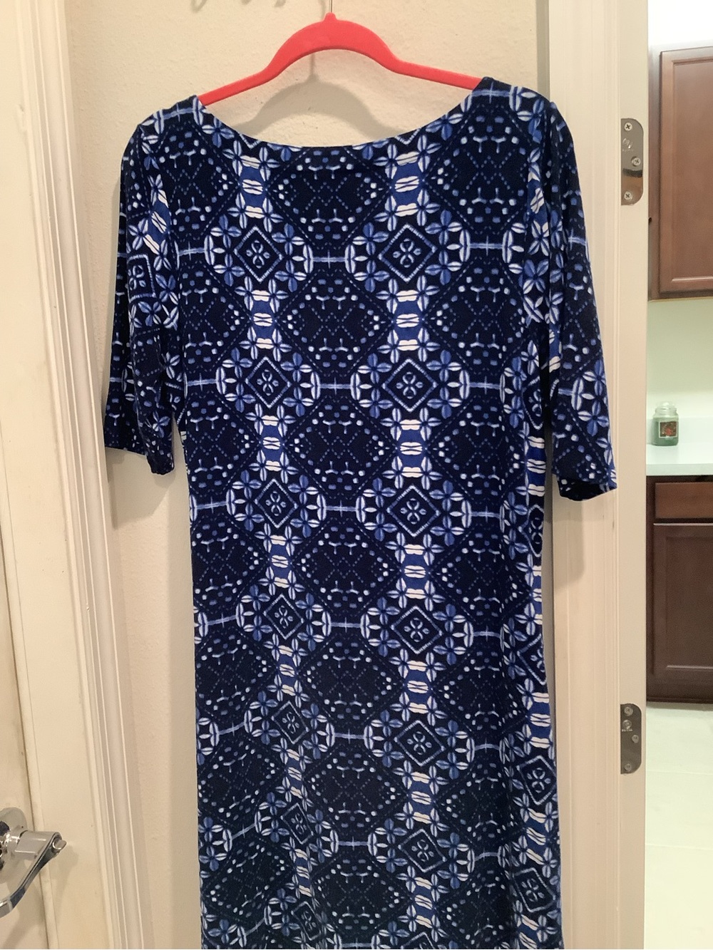 Tommy Bahama Navy and White Geometric Midi Dress
